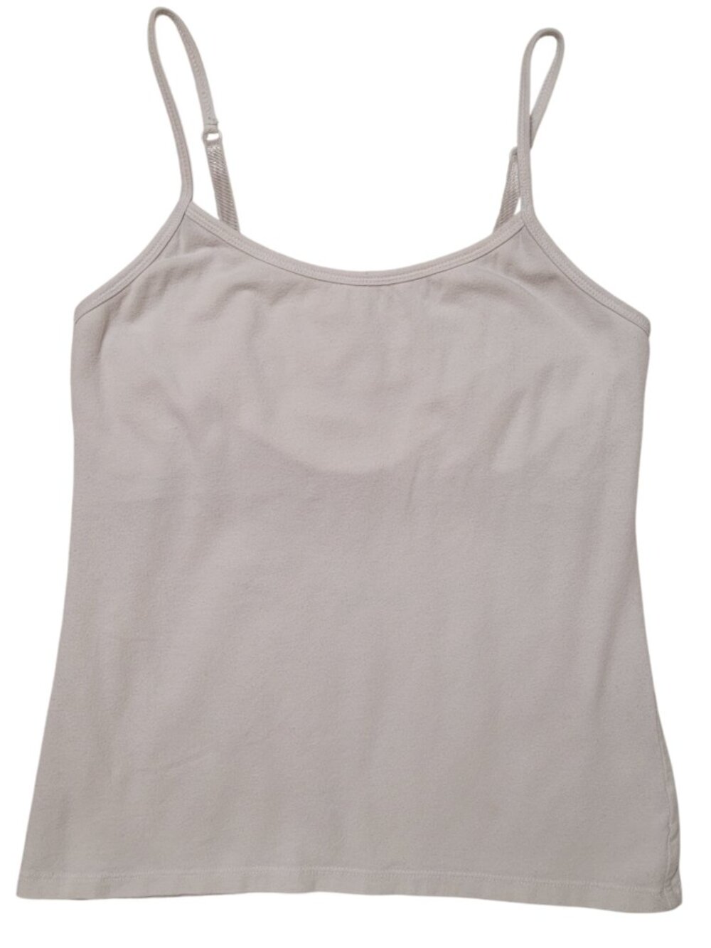 White HANES Cotton Camisole Tank Top Built-in Bra size small